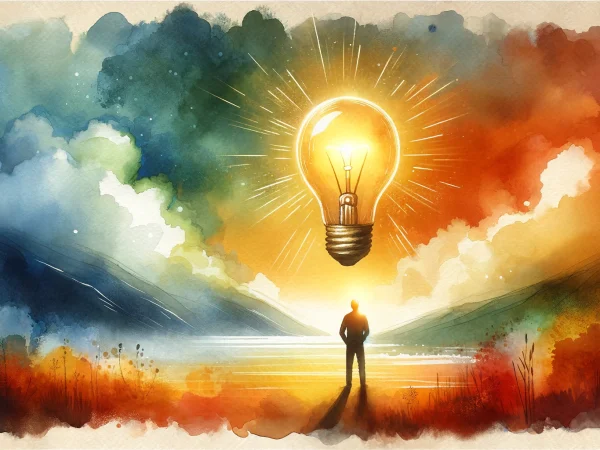 Image créée avec Dall-E pour représenter la recherche d'idées d'articles de blog.